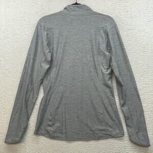 North Face Womens Medium Gray 1/4 Zip Pullover Stretch Thumb Holes Athletic Top